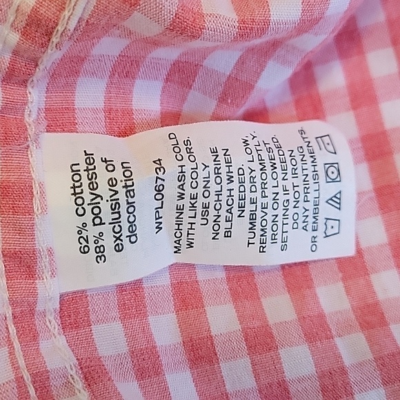 PINK NAUTICA BOYS DRESS SHIRT, SIZE 7, BUTTON DOWN SHIRT, CHEST POCKET, PLAID - Picture 5 of 7